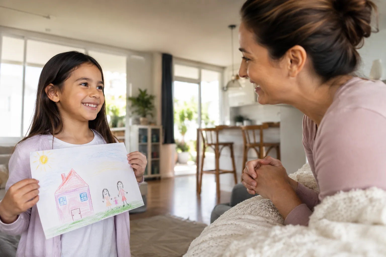 Parent encouraging a child, building confidence and self-esteem