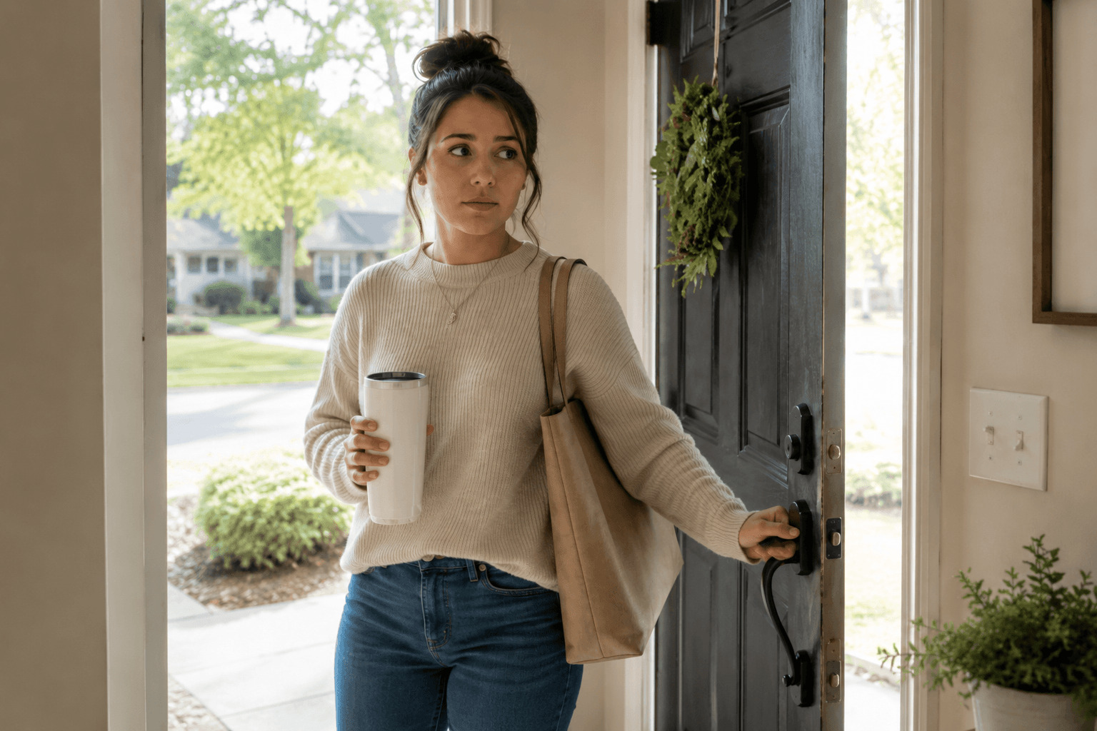 Person navigating anxiety during a major life transition