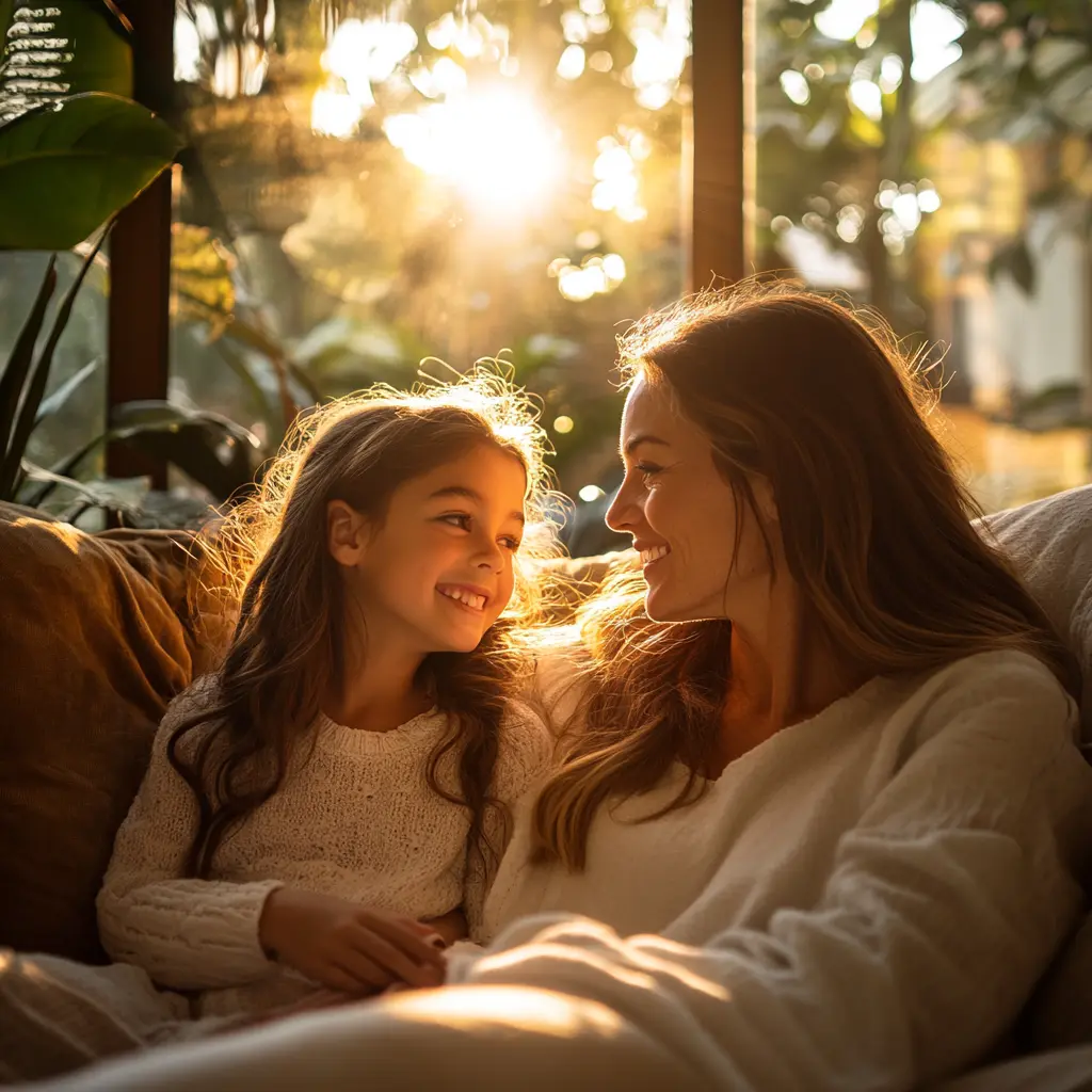 Family having a positive conversation in Agoura Hills, CA, demonstrating improved communication skills developed through parenting support therapy