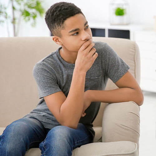 Child or teen in therapy for anxiety